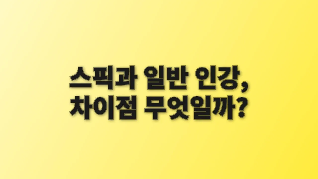 스픽과 일반 인강, 차이점 무엇일까?
